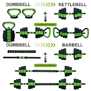 66lbs/88lbs Weight 4 in 1 Adjustable Kettlebell Set Dumbbell Set Used as Kettlebells Barbell Push up Stand for GYM Home