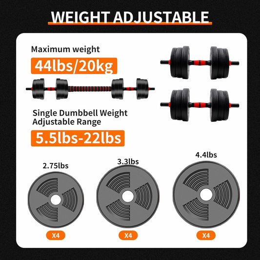 Adjustable Dumbbell to Barbell Sets Strength Training