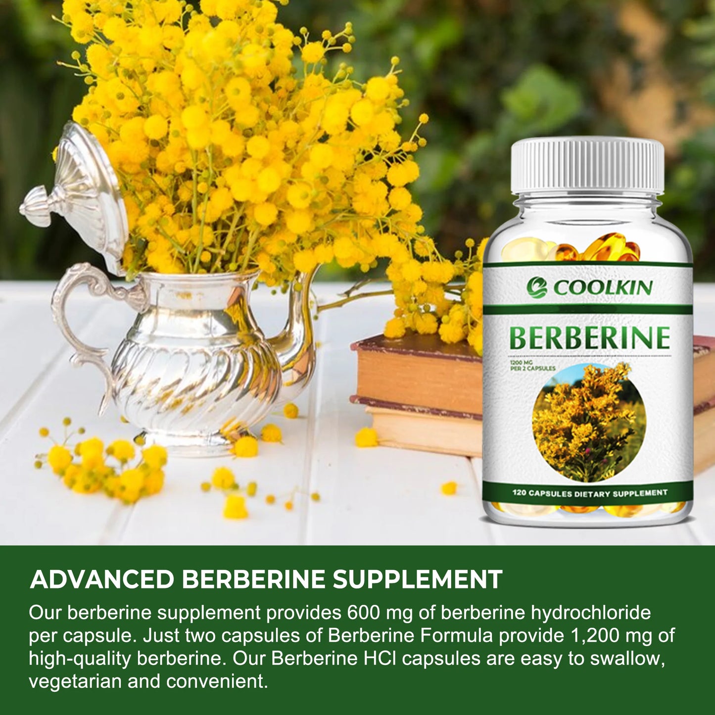 Premium Berberine Supplement - Supports Immune System, Heart & Gastrointestinal Wellness - 120 Capsules