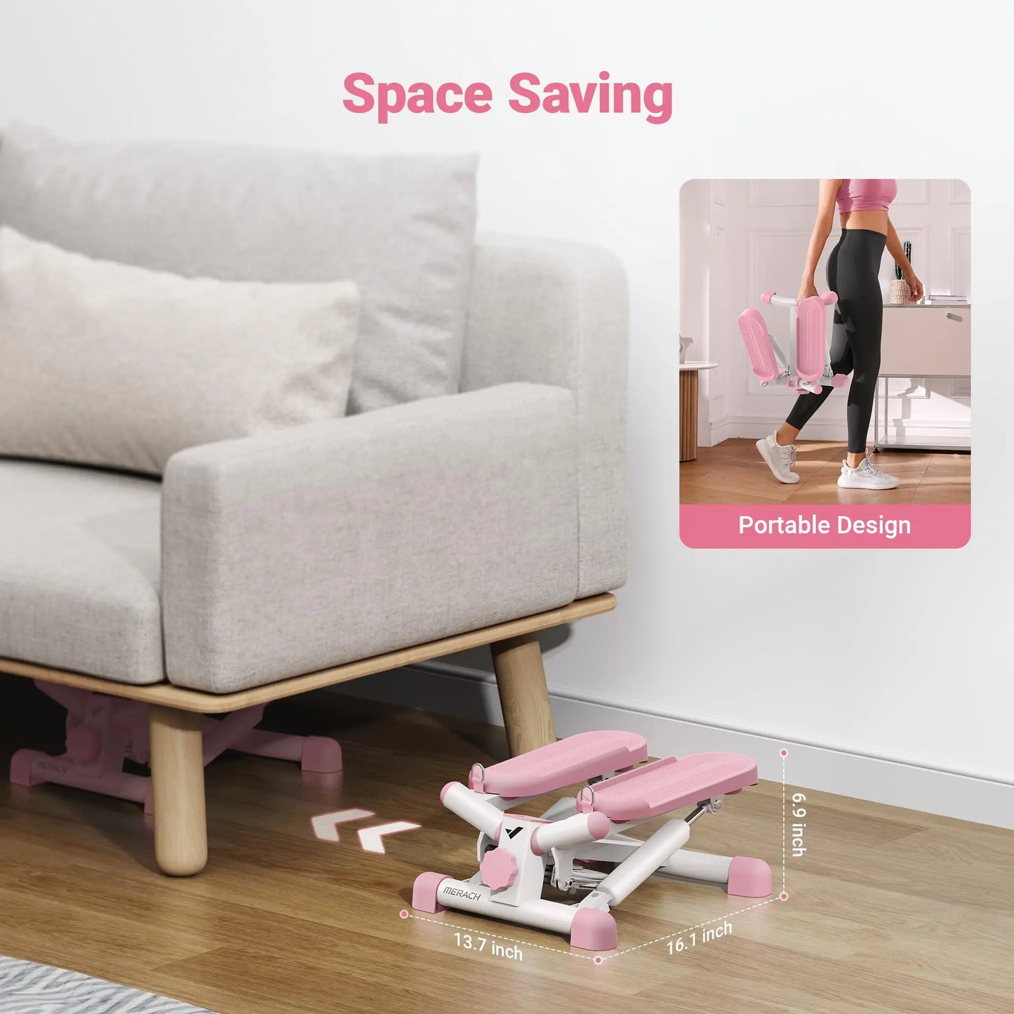 Mini Stepper r 330LBS Capacity with Resistance Band