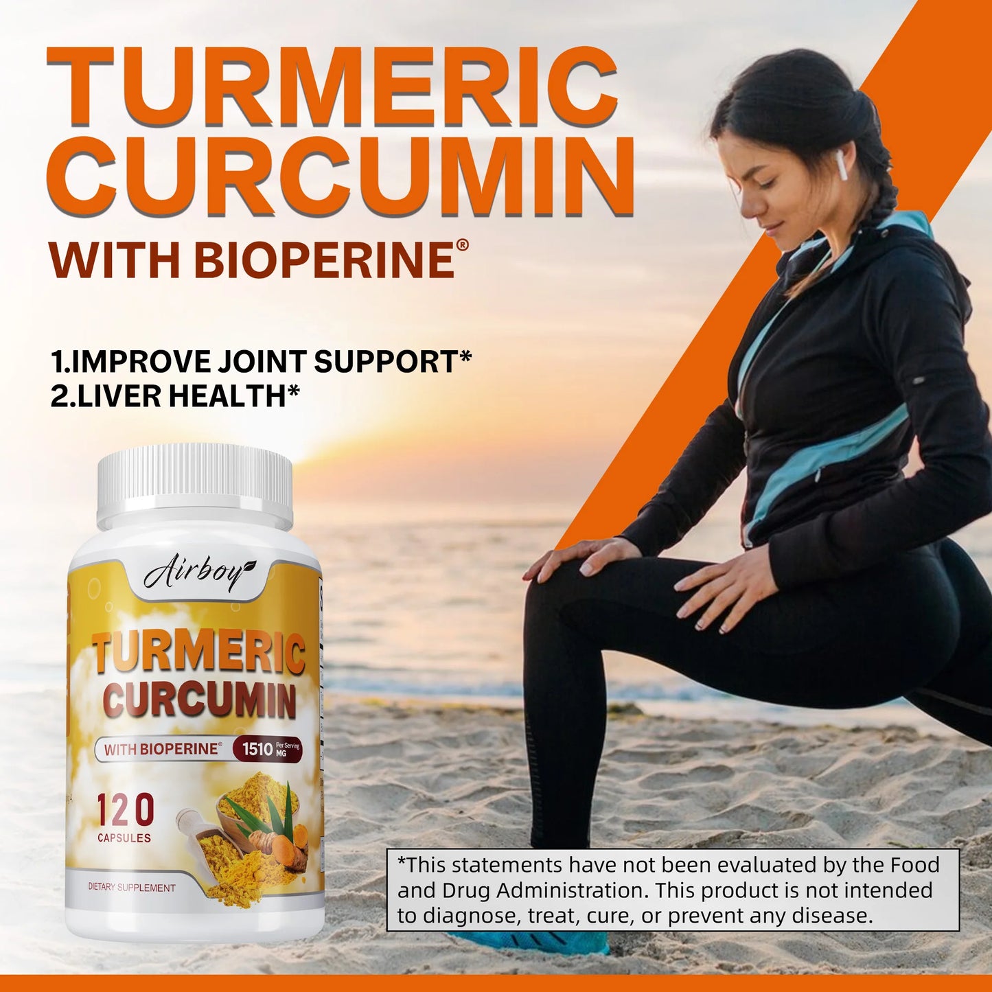 Turmeric Curcumin - Helps Relieve Muscle and Joint Pain, Antioxidant, Supports Immune, Heart,