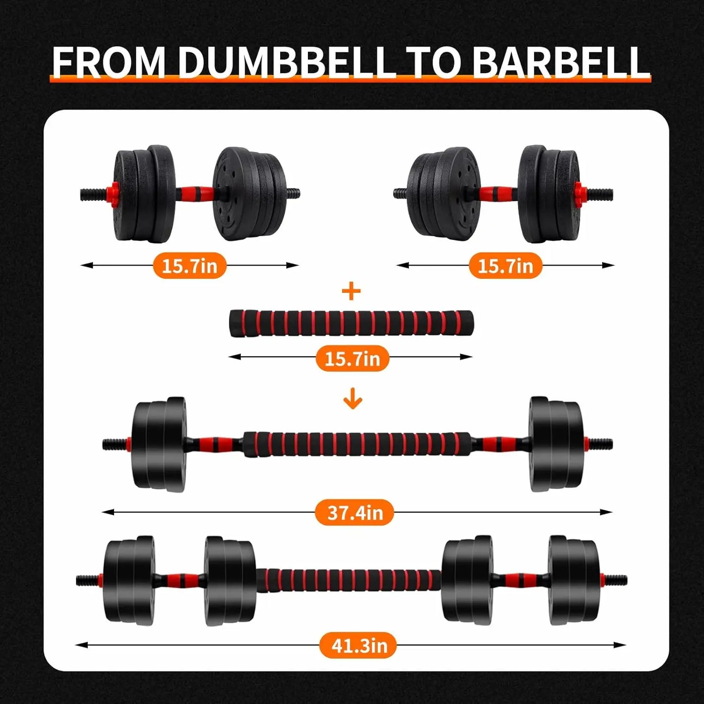 Adjustable Dumbbell to Barbell Sets Strength Training