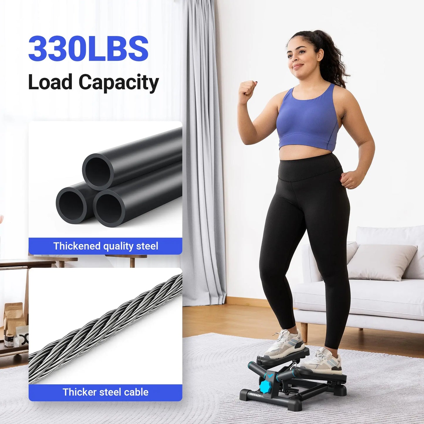 Mini Stepper r 330LBS Capacity with Resistance Band
