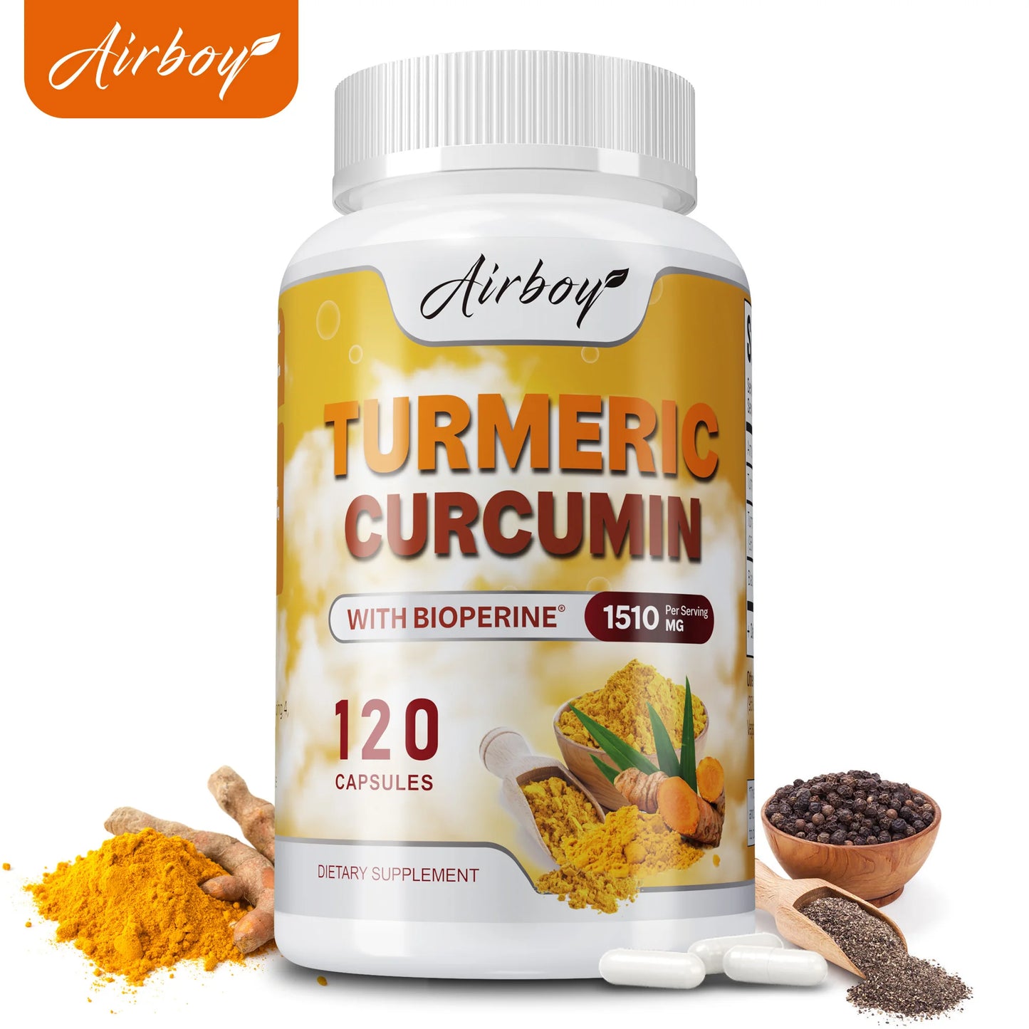 Turmeric Curcumin - Helps Relieve Muscle and Joint Pain, Antioxidant, Supports Immune, Heart,