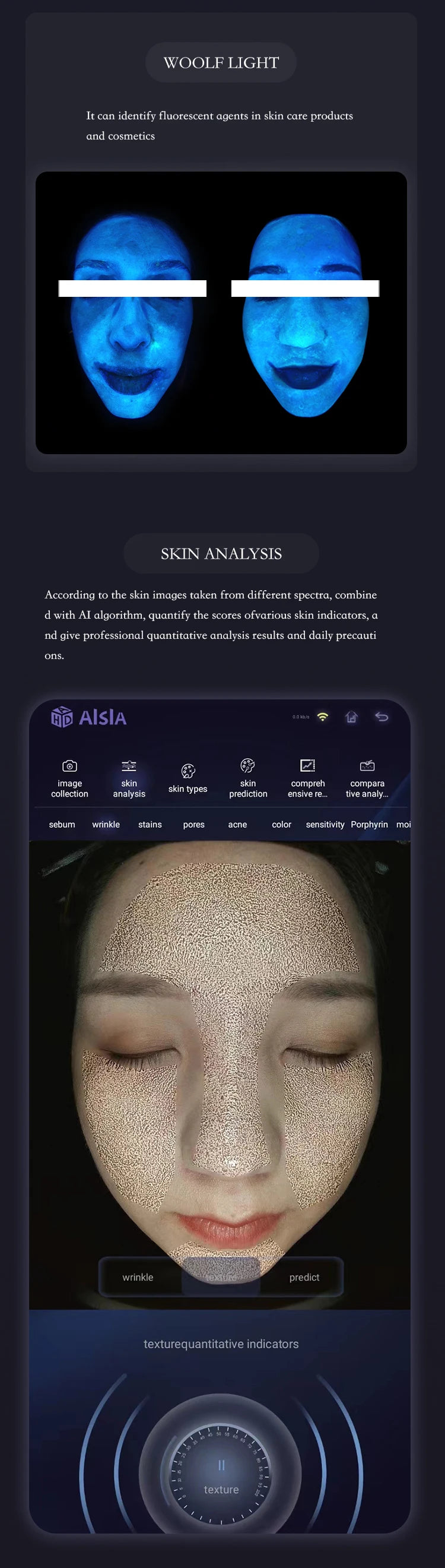 3D AI Facial Skin Analyzer Detection Skin Problem Diagnosis 8 Spectrum Professional Analysis Beauty Salon Equipment