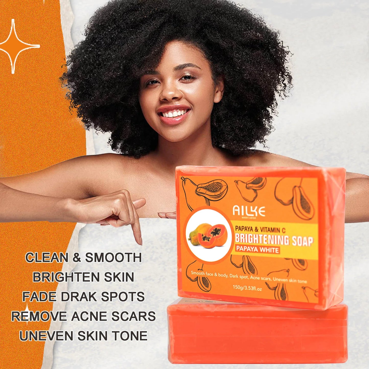 AILKE Multi Vitamin Brightening Body Lotion, Clean Skin With Vitamins A,E,B3,B5, Increase Radiance, Smooth, Moisturizer Cream