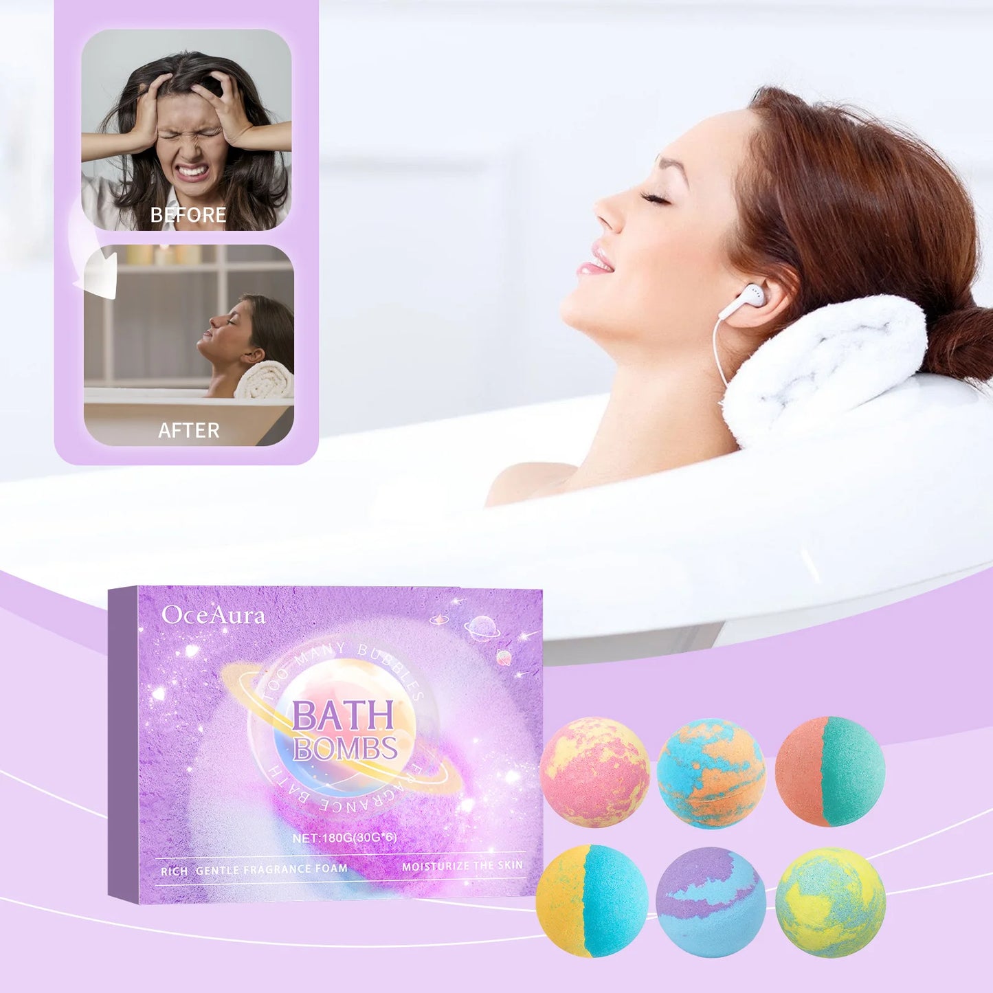 Bubble Salt Bath Ball Fragrance Moisturize Nourish Skin