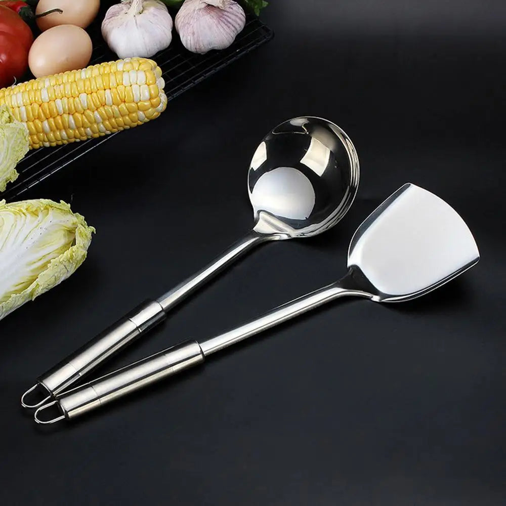 Kitchen Utensils Wok Spatula Ladle Tool Set Stainless Steel Accessory Cookware Set