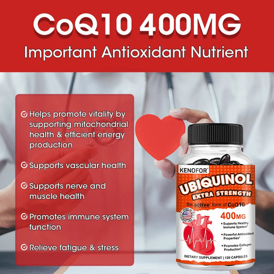 Coenzyme Q10 400 mg Antioxidant - active form for heart, immune and skin health