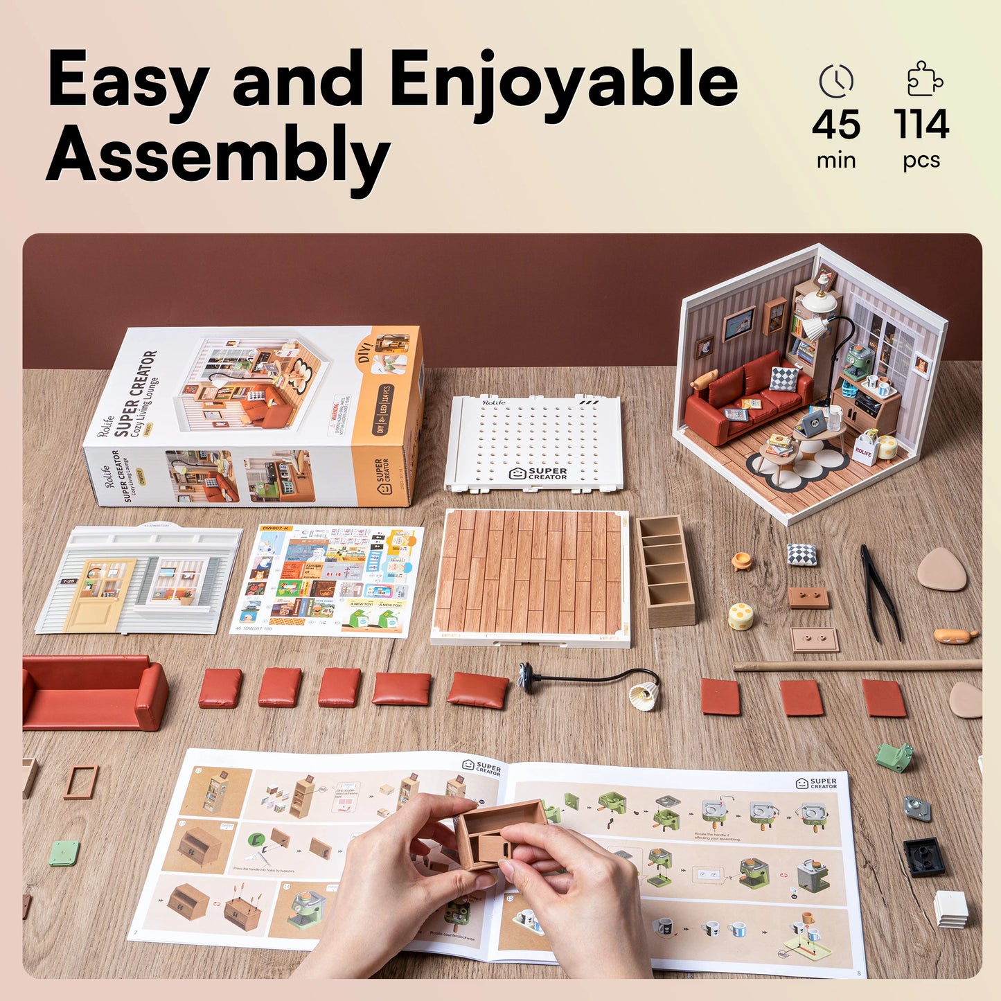 Plastic Toys 3D Puzzle Puzzle Cozy Living Lounge