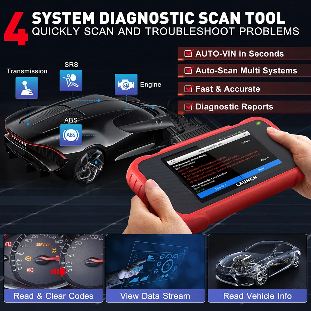 Car Diagnostic Tools Auto OBD OBD2 Scanner ENG ABS SRS AT Code Reader DPF 7 Reset Free Update Online