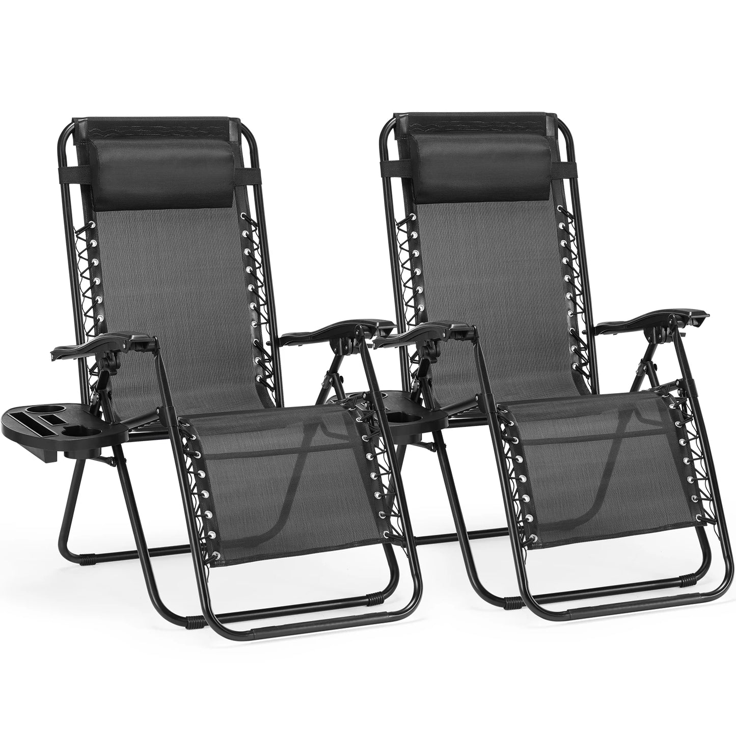 Zero Gravity Set of 2 Portable Recliner Camping Chairs