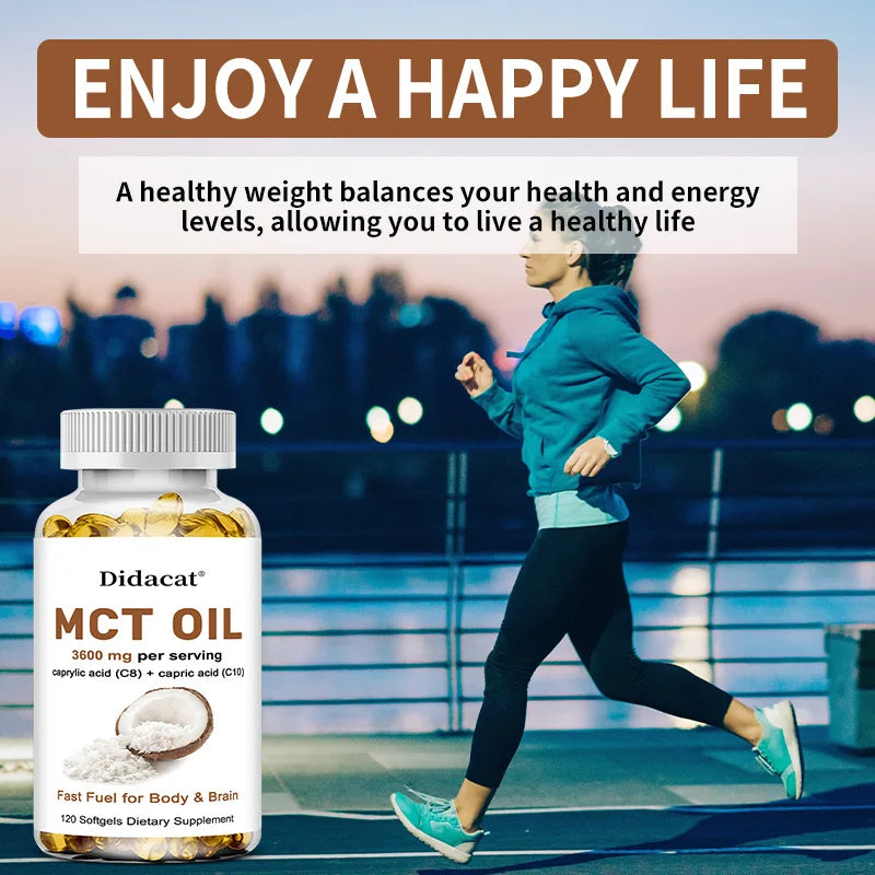MCT Oil Capsules Ketogenic Fuel Focus, Promote Brain and Body Health, Non-GMO Coconut