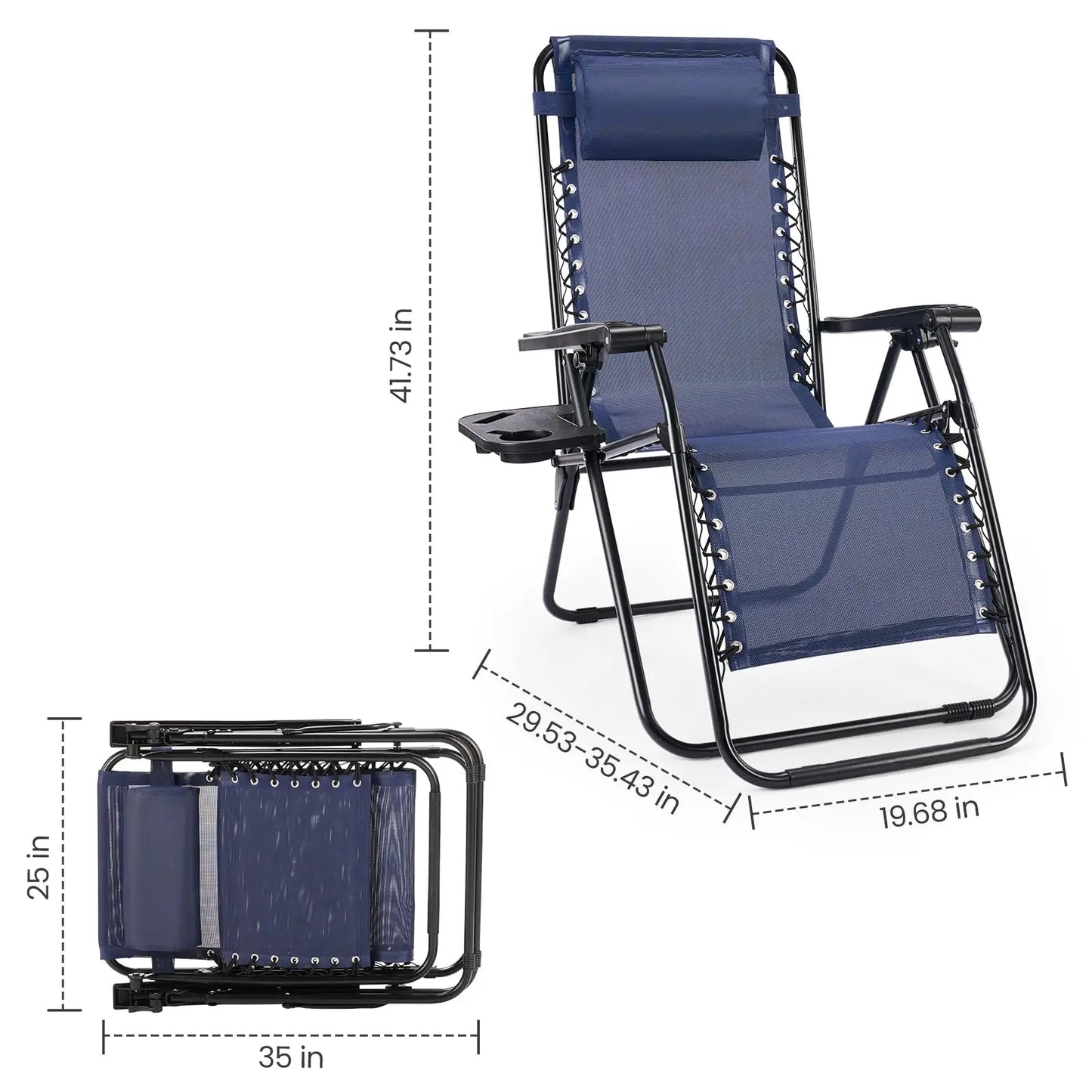 Zero Gravity Set of 2 Portable Recliner Camping Chairs