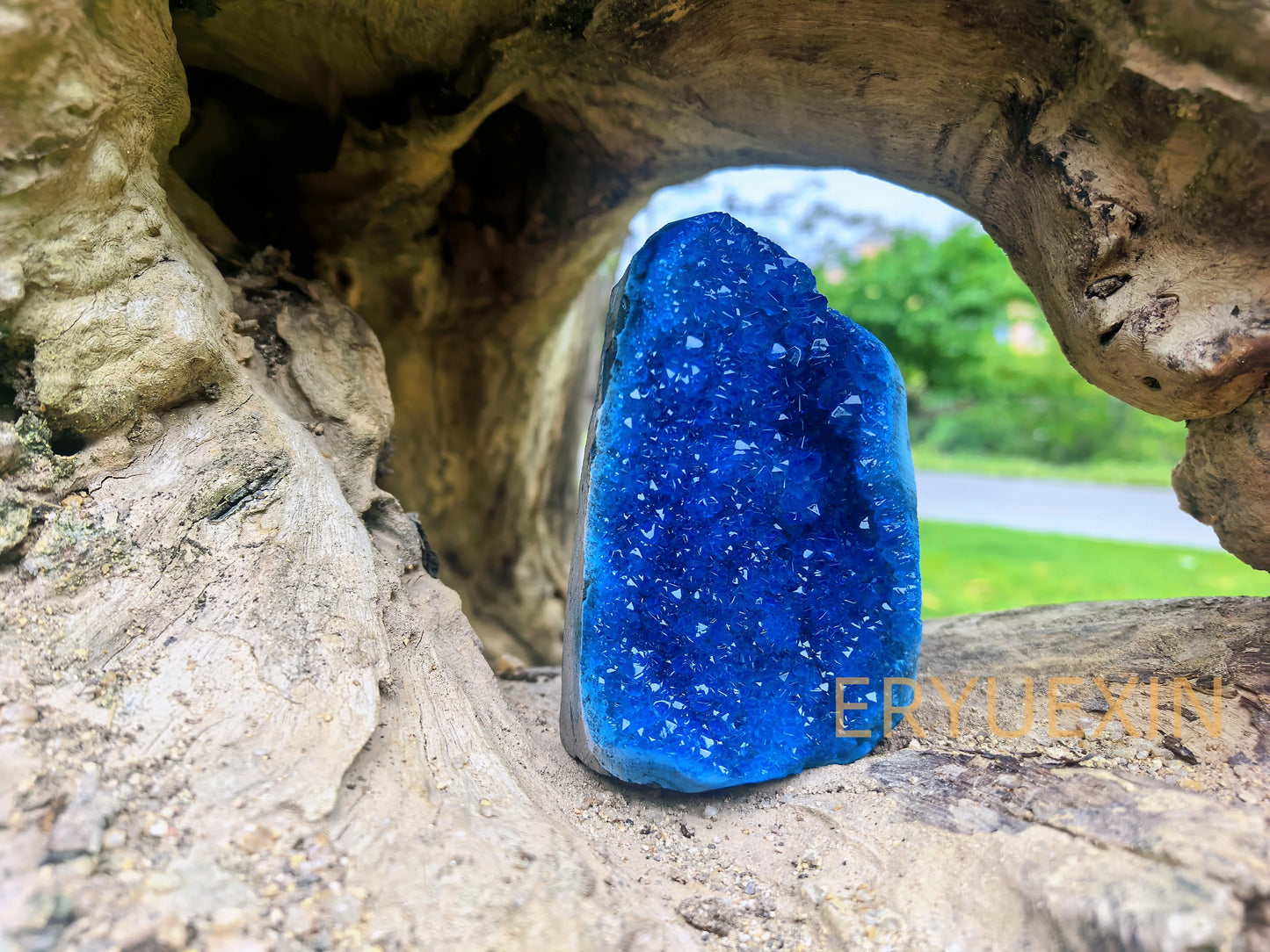 Natural BLUE Crystal Geode