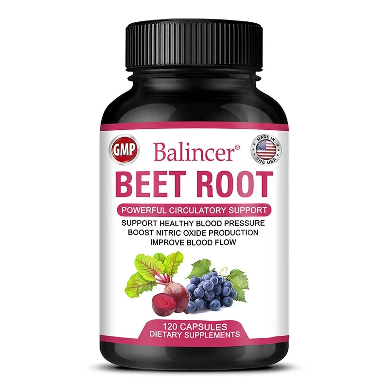 Beet Root Powder Extract + Black Pepper, Vitamin and Mineral Supplement,, Blood Pressure Health