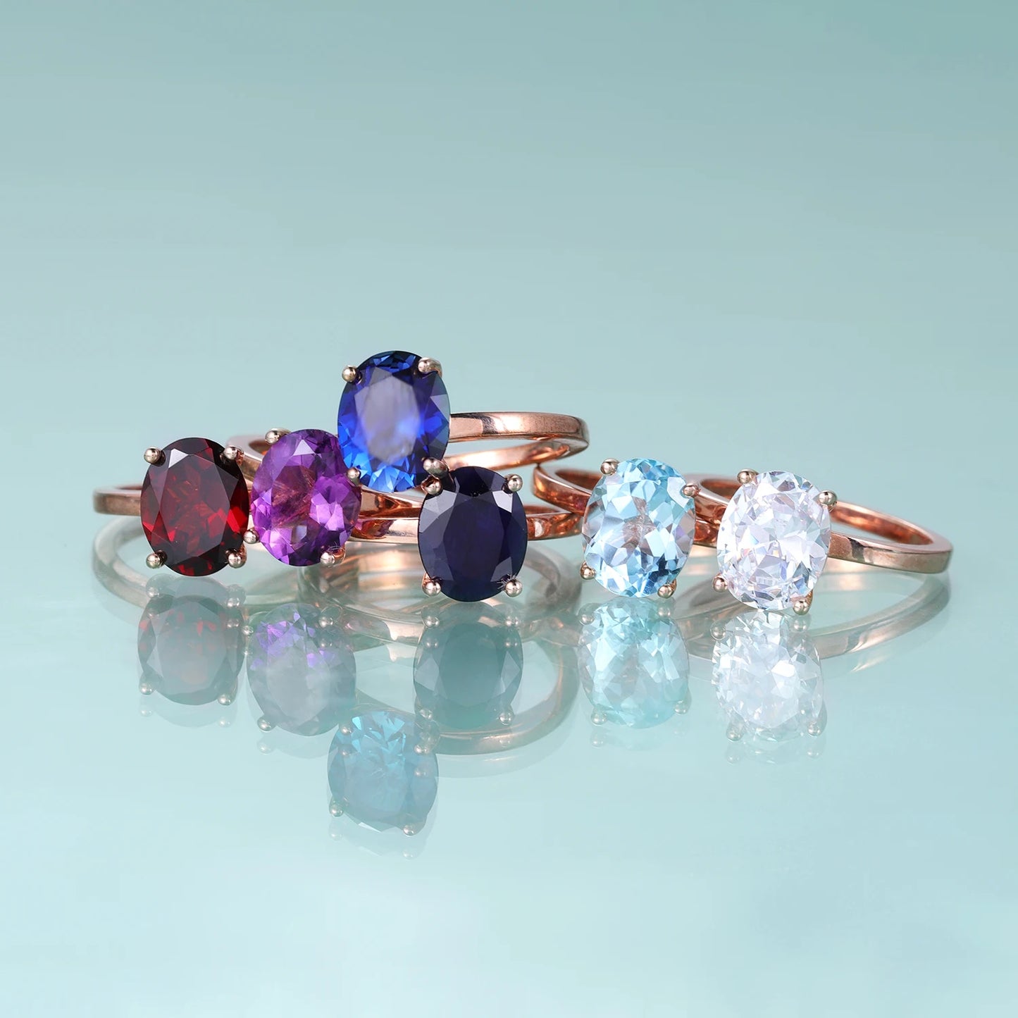 gement Wedding Ring September Birthstone Jewelry Sterling Silver Sapphire Ring Oval Blue Sapphire Solitaire