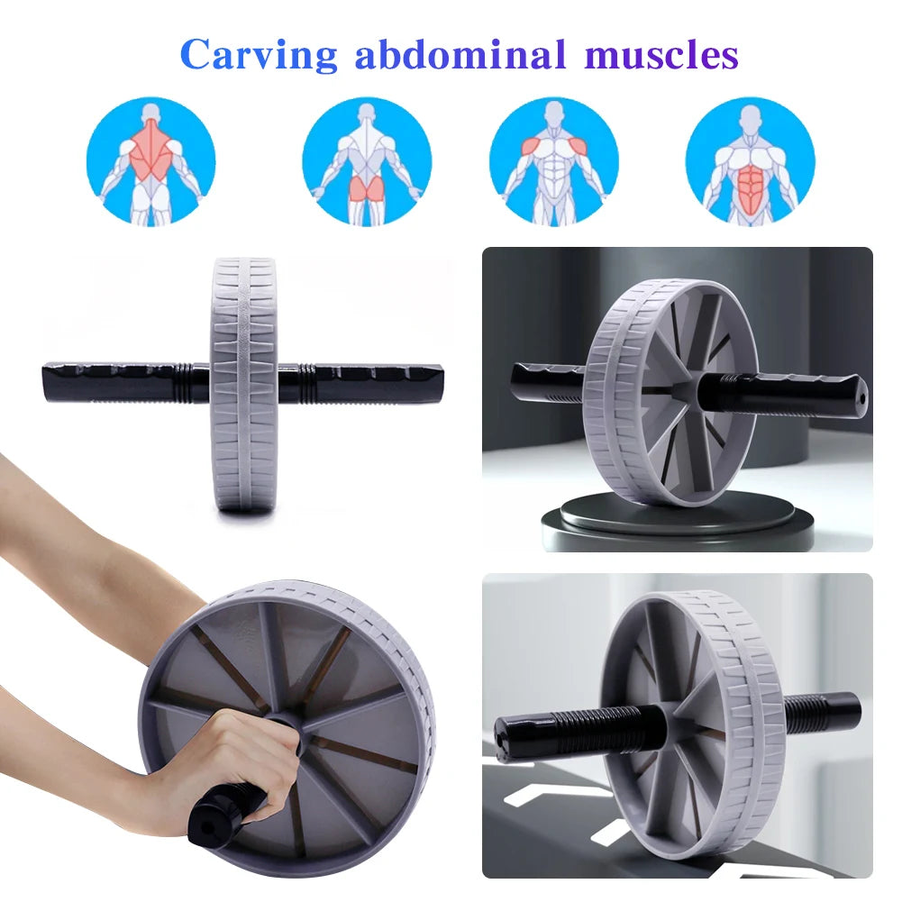 Workout AB Roller Wheel Non-slip Abdominal Roller No Noise Abdominal Trainer Abdominal Exerciser for Home Gym Strength Workouts