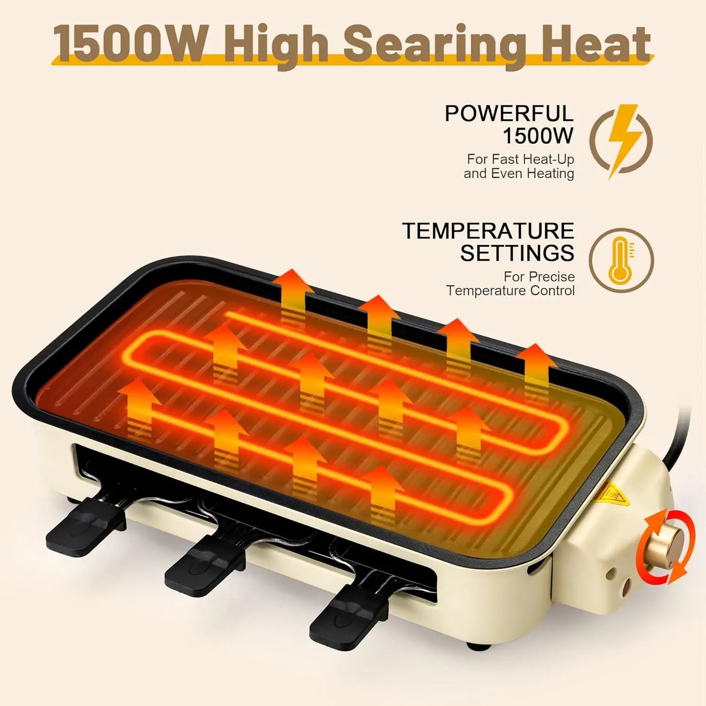 Portable Electric Smoke-free Indoor Barbecue Grill,