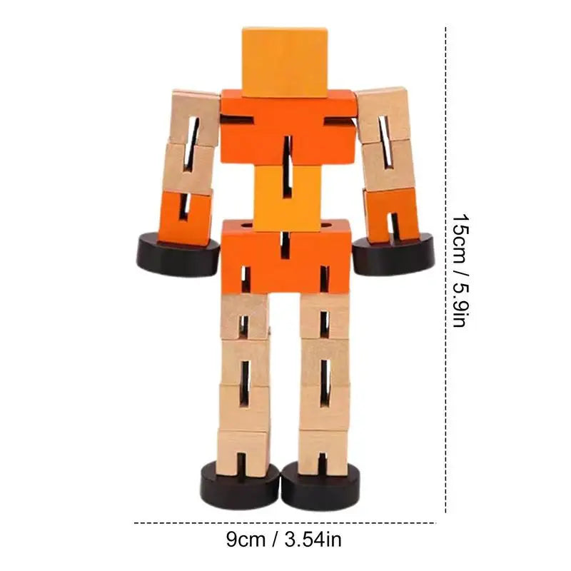 Deformable Toy Wooden Transforming Vehicle Robot Flexible Rotation Learning Gift For Toddler Preschool Counting Game Toy