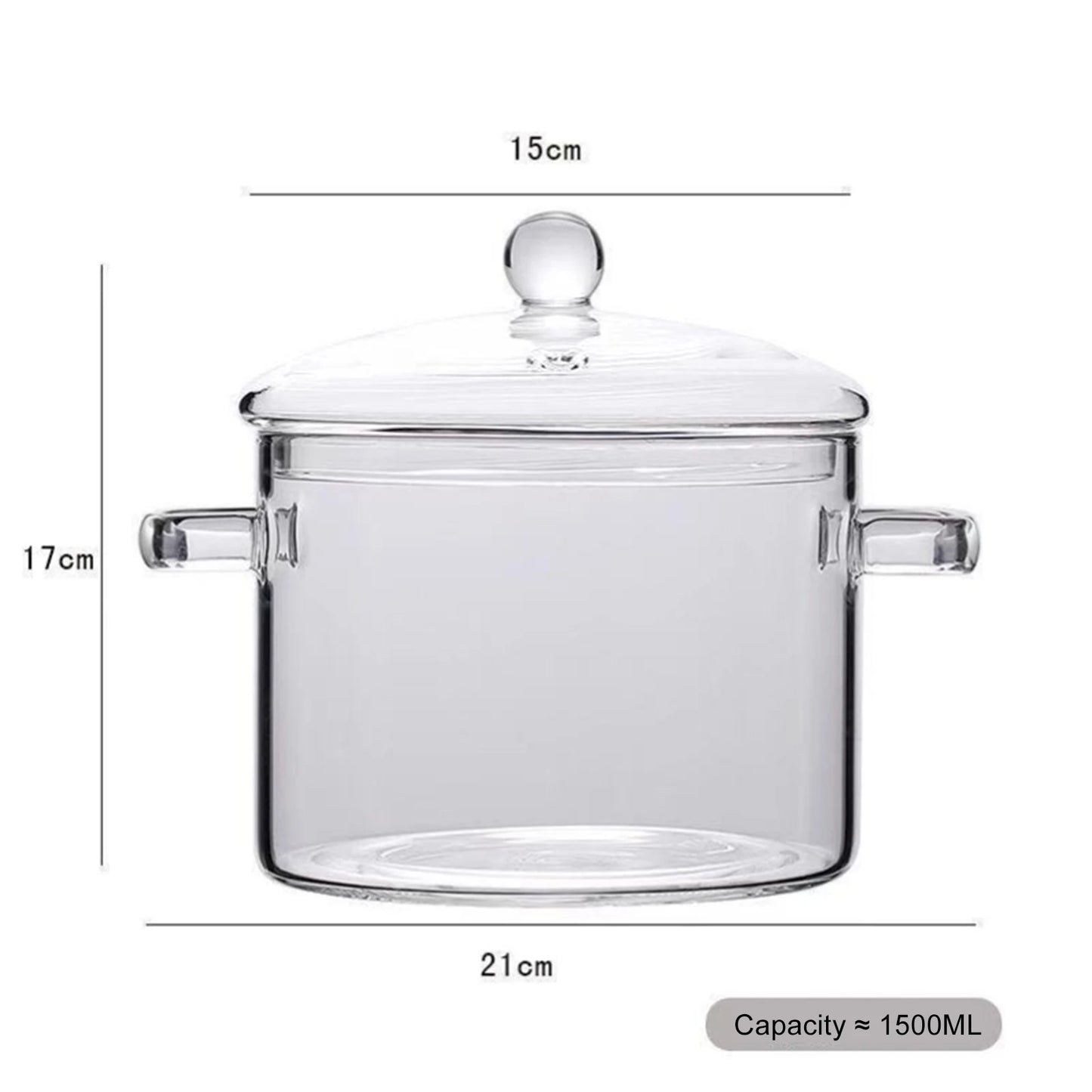 Glass Soup Pots Saucepan with Lid