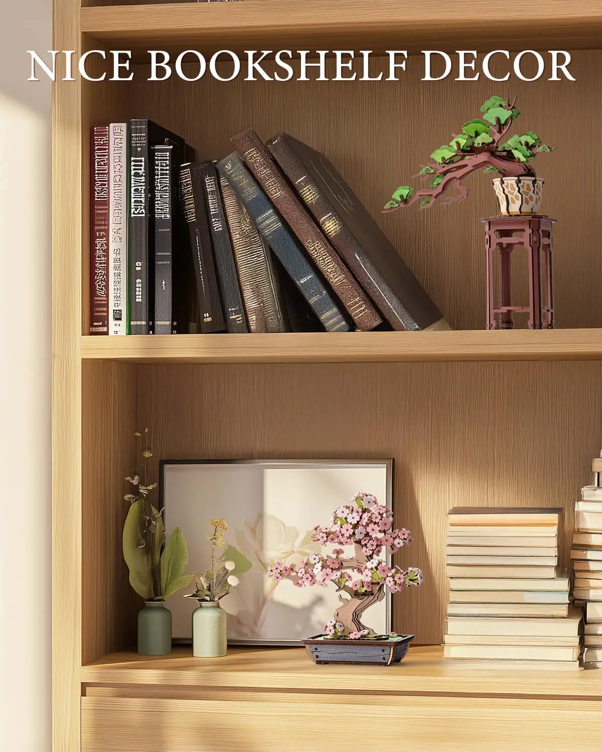 D Wooden Sakura Bonsai Puzzle Easy Assembly Evergreen