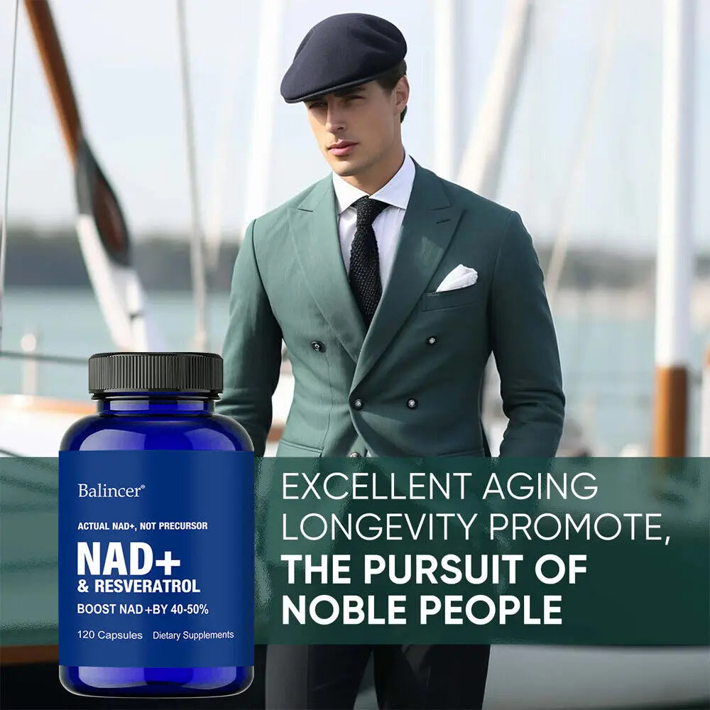 NAD Supplements, with Resveratrol + Vitamin B3,- Supports Cellular Health