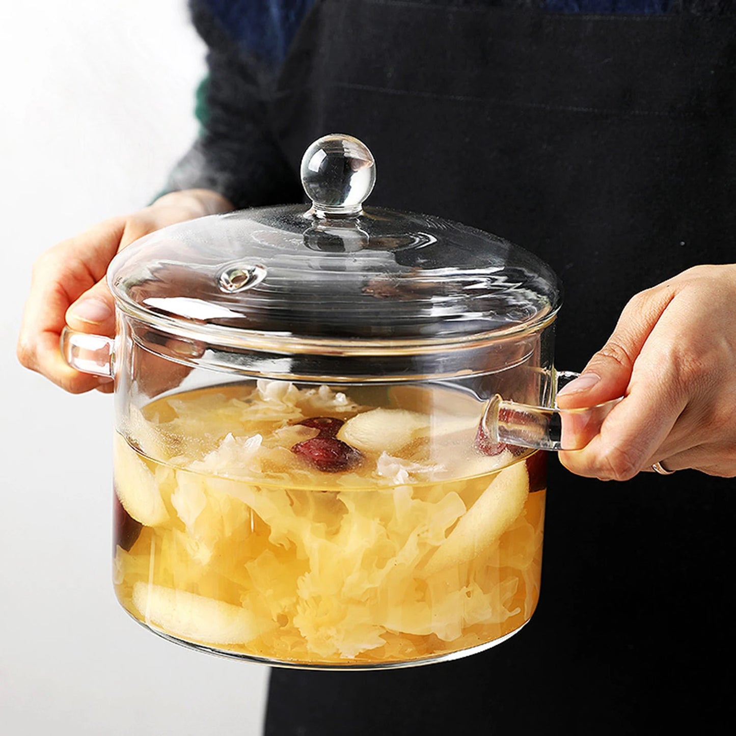 Glass Soup Pots Saucepan with Lid