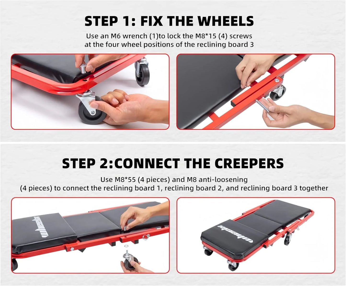 3-in-1 Mechanic Foldable Garage Chair