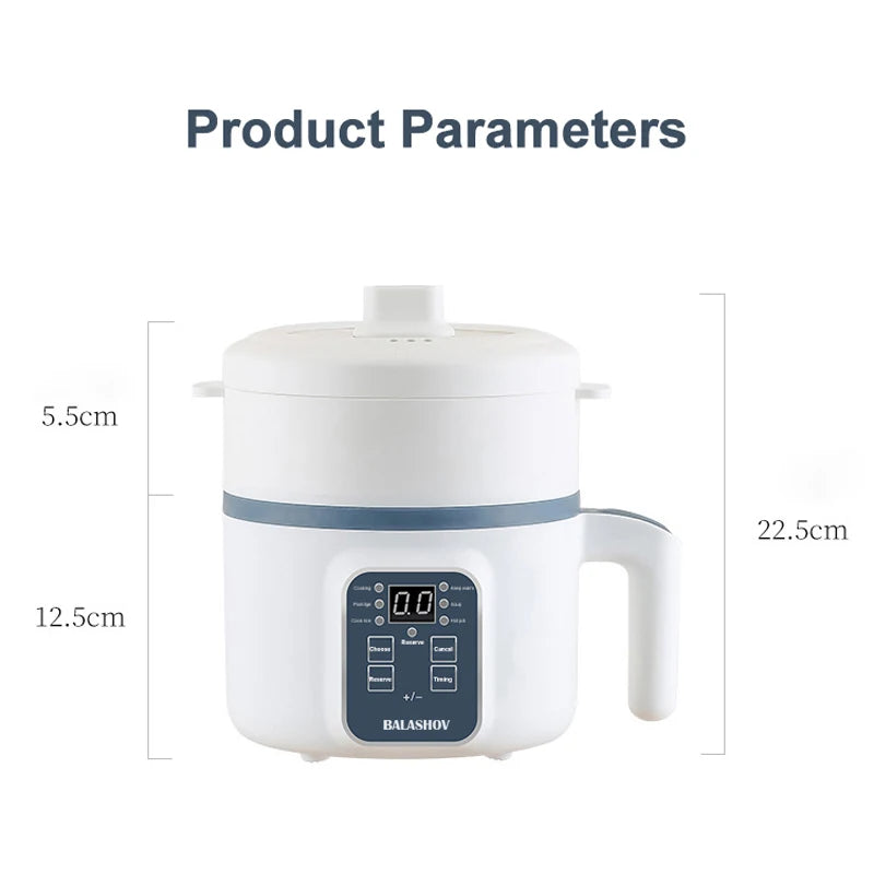 1.7L Electric Rice Cooker 1-2 People Household Non-stick Pan Single/Double Layer Hot Pot Cooking pot Electric Rice Cooker EU/US