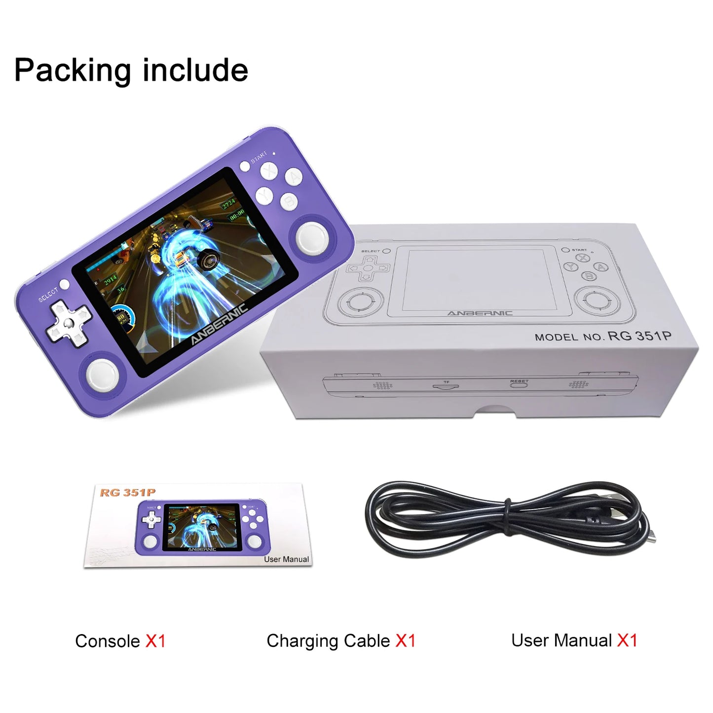 Handheld Retro Game Console RK3326 3.5 Inch IPS Screen 64G TF Card 2500 Classic Games 3500 mAh