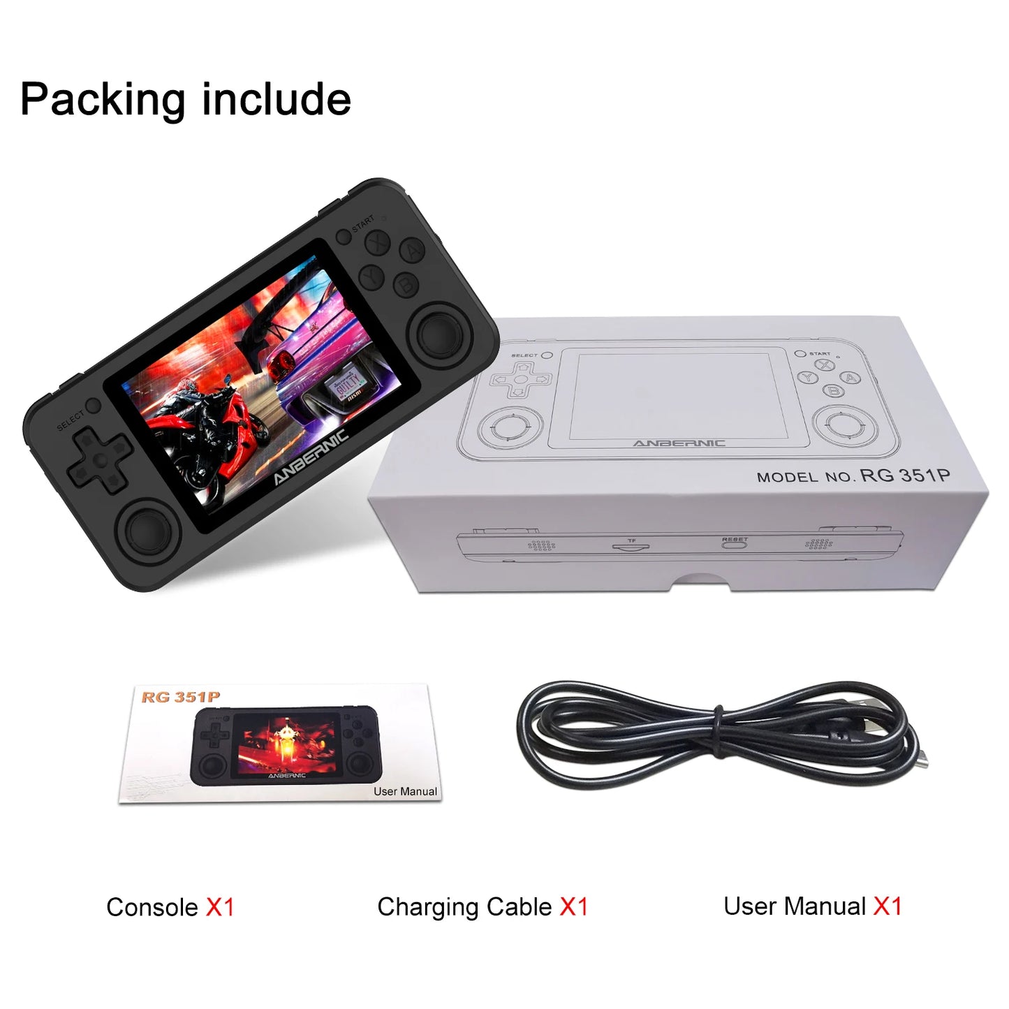 Handheld Retro Game Console RK3326 3.5 Inch IPS Screen 64G TF Card 2500 Classic Games 3500 mAh