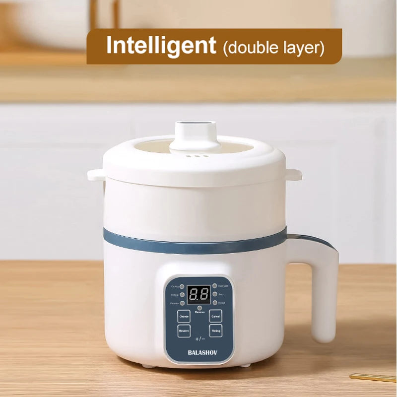 1.7L Electric Rice Cooker 1-2 People Household Non-stick Pan Single/Double Layer Hot Pot Cooking pot Electric Rice Cooker EU/US