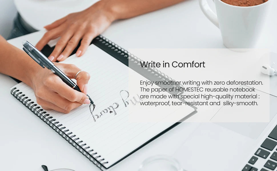 Reusable Smart Notebook, Rewritable Notepad for Student