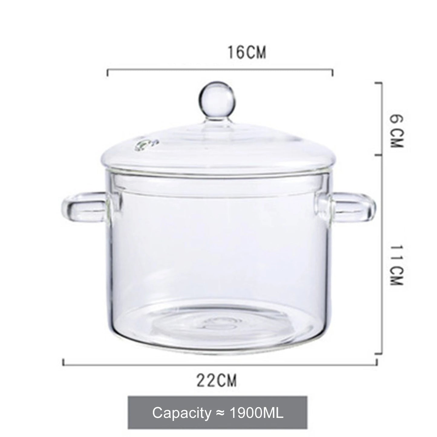 Glass Soup Pots Saucepan with Lid