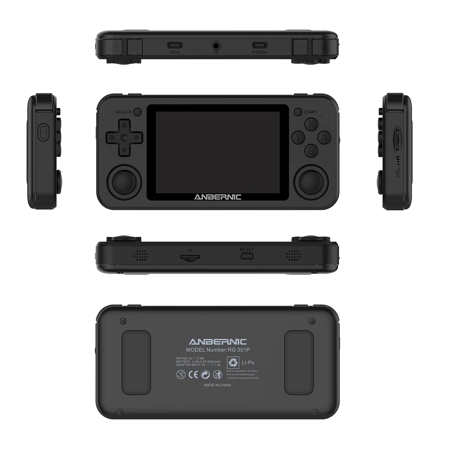 Handheld Retro Game Console RK3326 3.5 Inch IPS Screen 64G TF Card 2500 Classic Games 3500 mAh