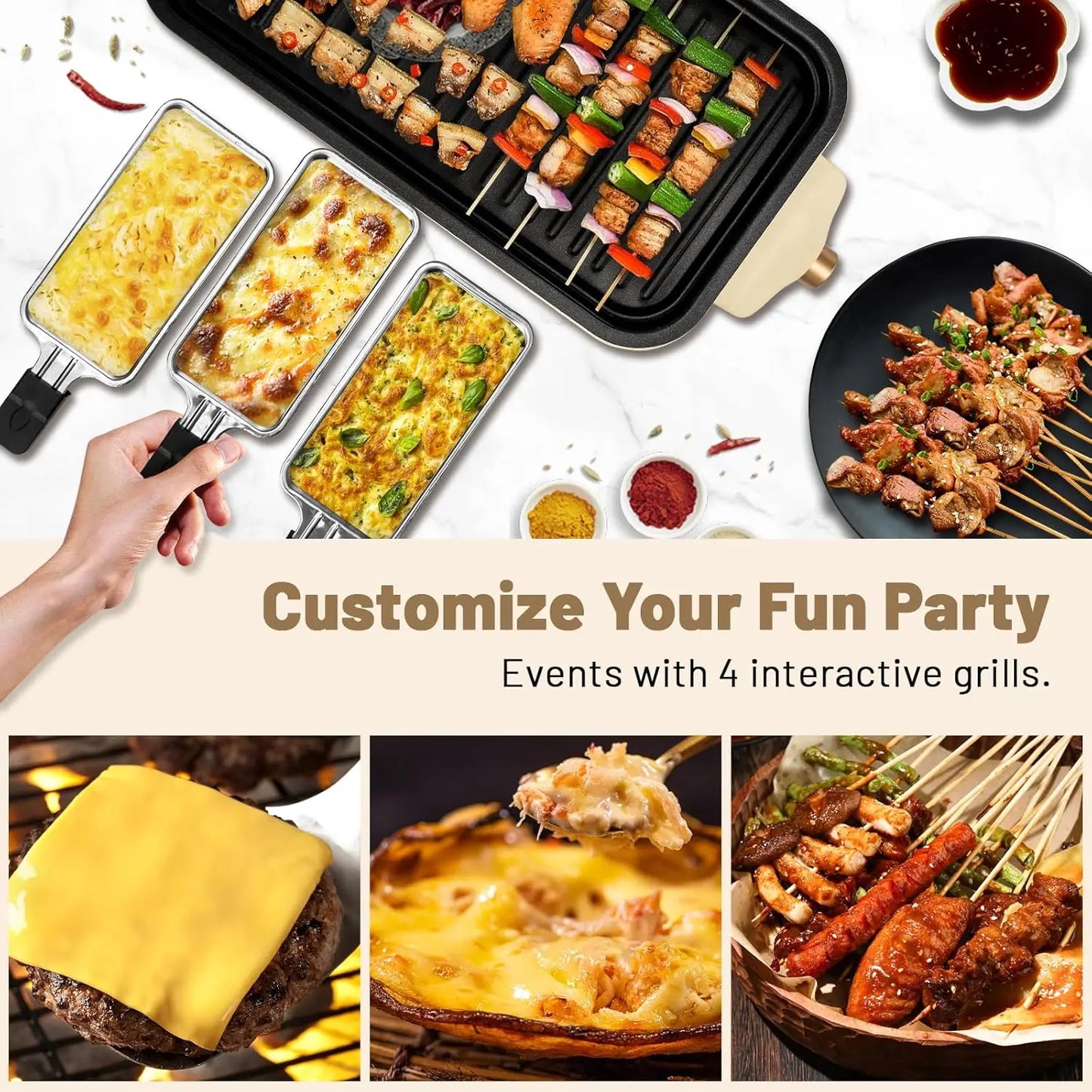 Portable Electric Smoke-free Indoor Barbecue Grill,