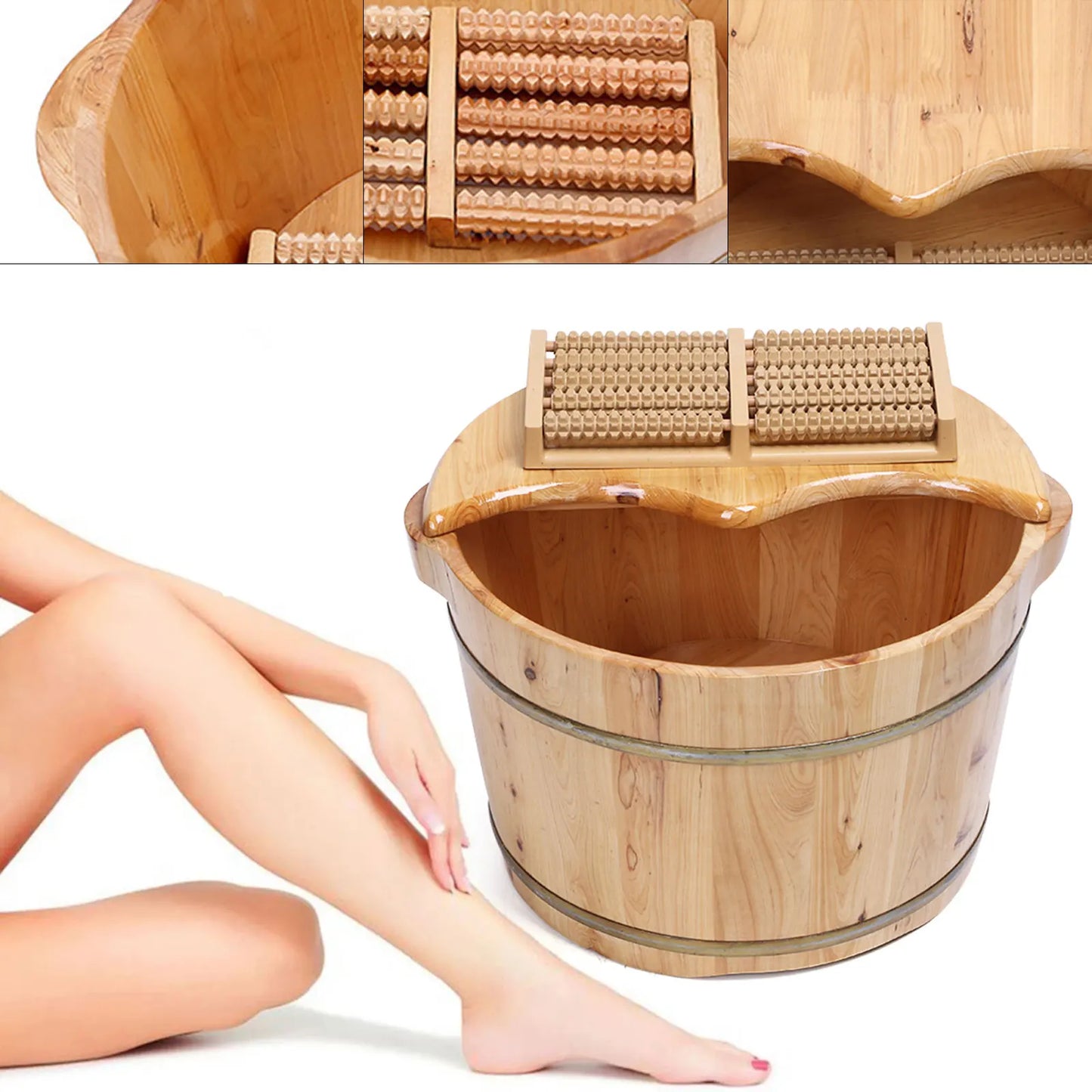 Wooden Foot Bath Massage Barrel