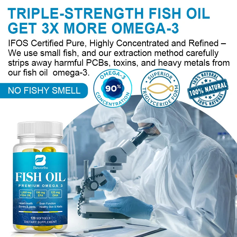 Omega-3 Fish A for Heart, Brain and Immune Support Oil, High in EPA + DH