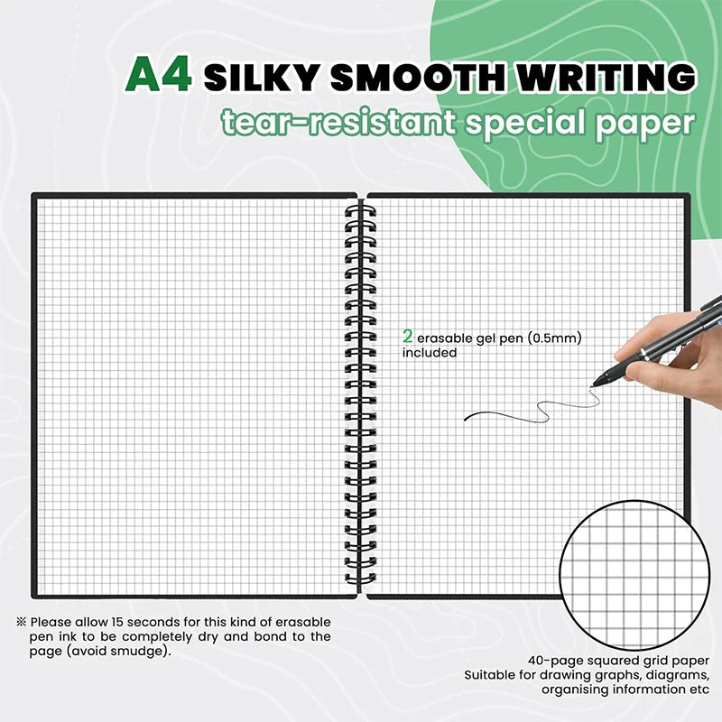 Reusable Smart Notebook, Rewritable Notepad for Student