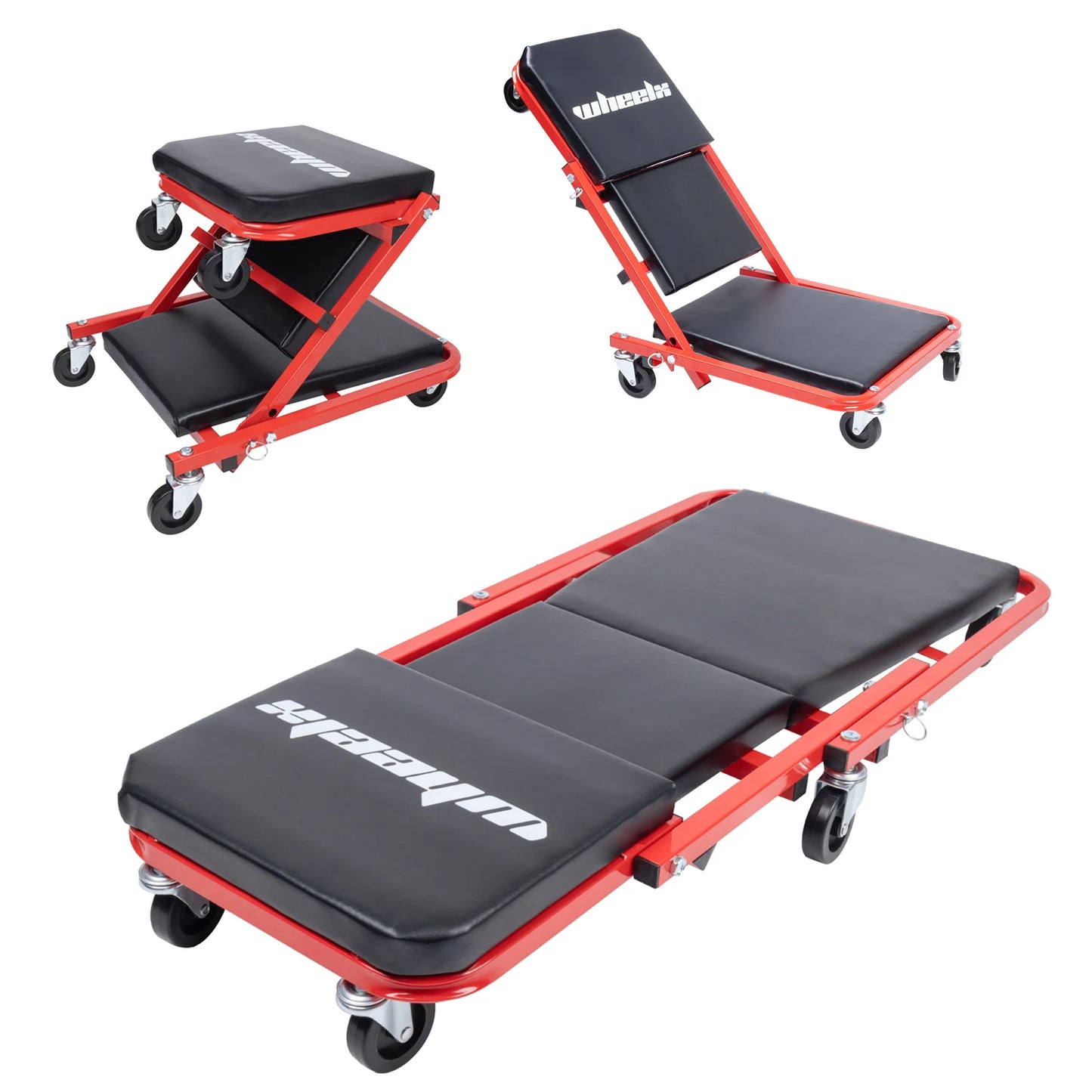 3-in-1 Mechanic Foldable Garage Chair