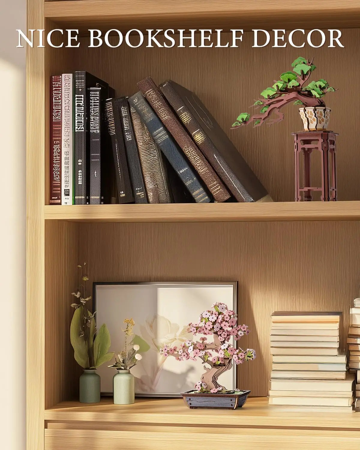 D Wooden Sakura Bonsai Puzzle Easy Assembly Evergreen