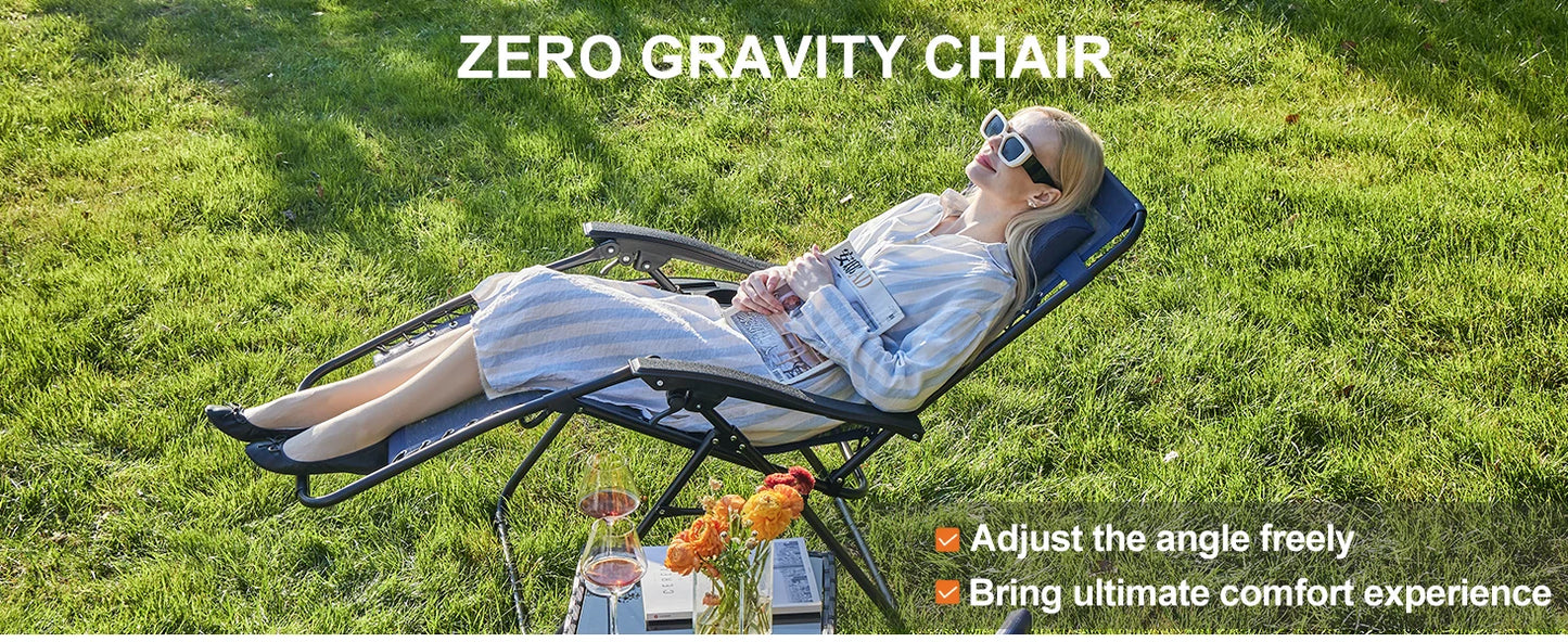 Zero Gravity Set of 2 Portable Recliner Camping Chairs