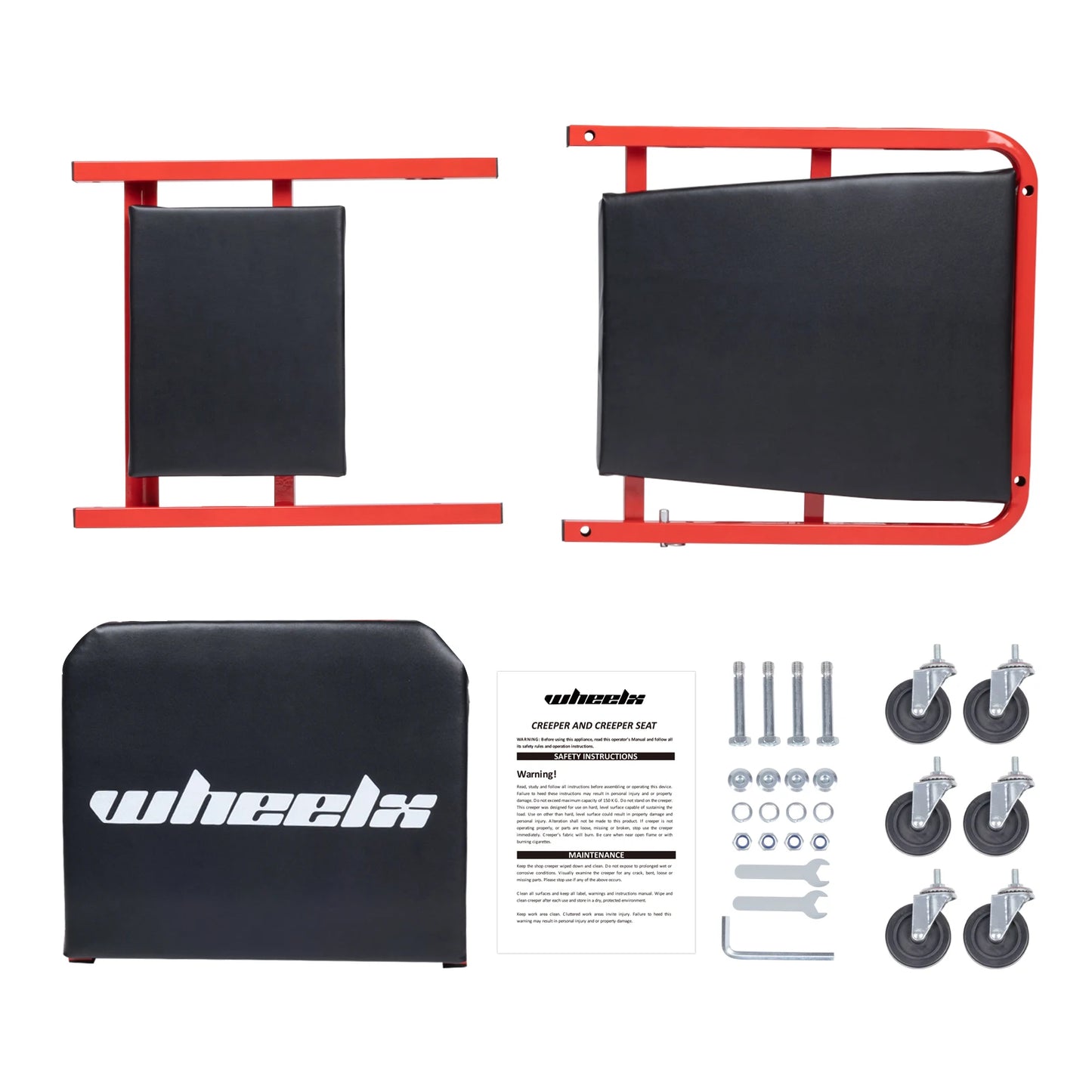 3-in-1 Mechanic Foldable Garage Chair