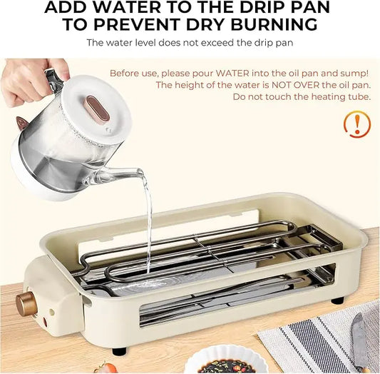 Portable Electric Smoke-free Indoor Barbecue Grill,