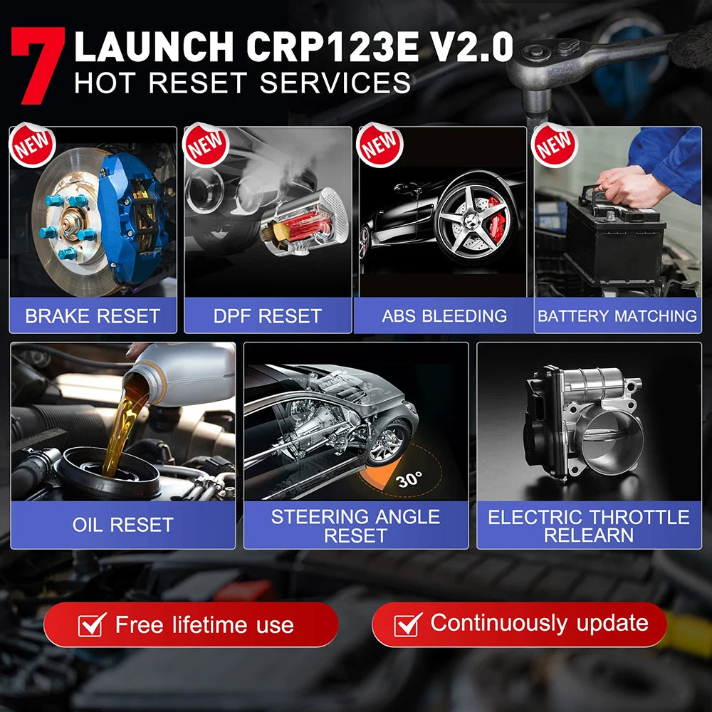 Car Diagnostic Tools Auto OBD OBD2 Scanner ENG ABS SRS AT Code Reader DPF 7 Reset Free Update Online