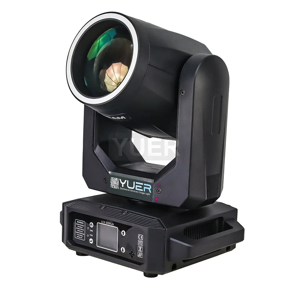 5Pcs 200W LED With Ring Beam Spot Moving Head Light With 18 Rotating Prism Rainbow Effect DMX512 Disco LightsParty CLub Stage
