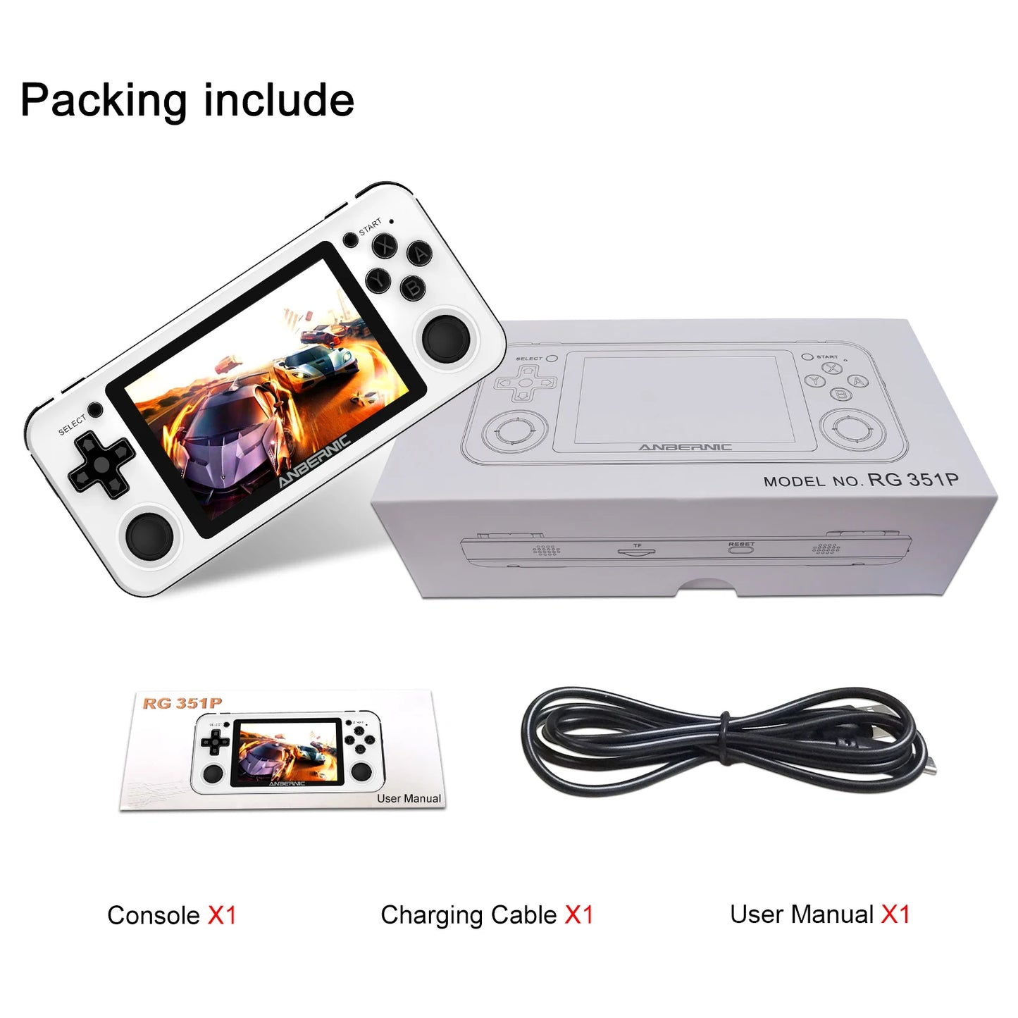 Handheld Retro Game Console RK3326 3.5 Inch IPS Screen 64G TF Card 2500 Classic Games 3500 mAh
