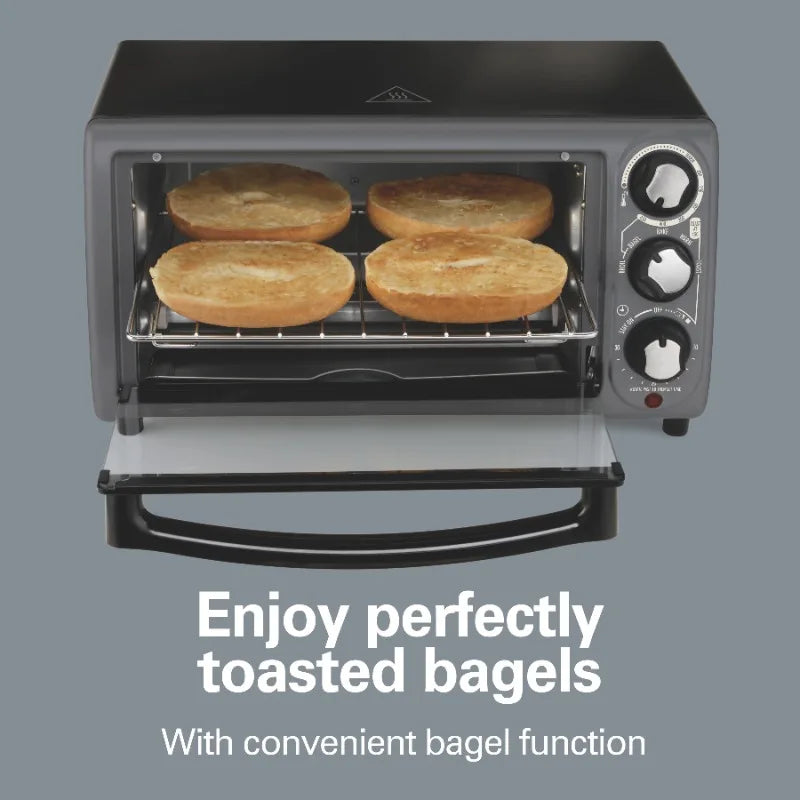 4 Slice Toaster Oven, with 5 Versatile Cooking Modes