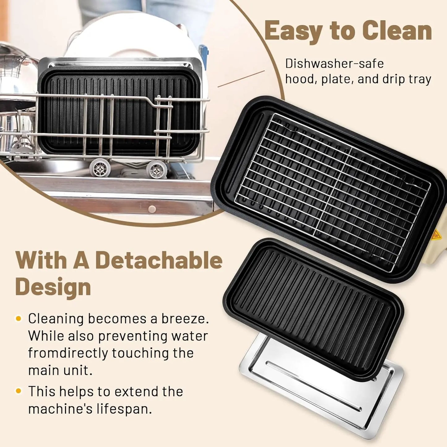 Portable Electric Smoke-free Indoor Barbecue Grill,